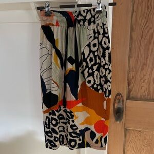 Anthropologie Colorful Patterned Midi Skirt